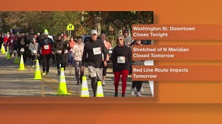 Downtown IndyGo closures for Monumental Marathon [upl. by Mcgannon]