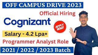 Cognizant Recruitment 2023  Cognizant Off Campus Drive 2023  Cognizant Freshers Hiring 2023 Batch [upl. by Ahsitel]