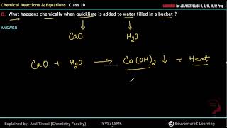 What happens chemically when quicklime is added to water filled in a bucket [upl. by Siraval]