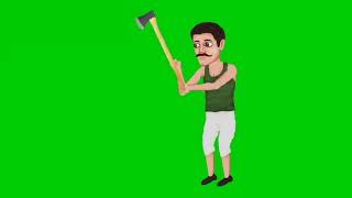 Wood cutter cutting woods 🪵cartoon woodcutter greenscreen viral viralvideo  copyrightfree [upl. by Helmut]