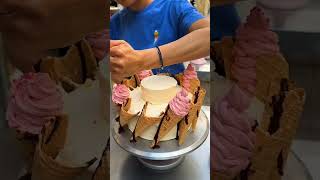 Easy chocolate cake recipe  cake making  cake cutting birthdaycake trending shorts [upl. by Bogie]