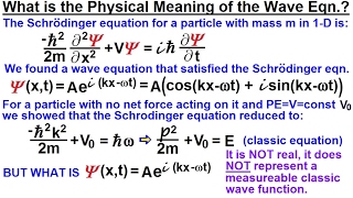 Physics  Ch 66 Ch 4 Quantum Mechanics Schrodinger Eqn 8 of 92 Meaning of the Wave Eqn [upl. by Allista53]