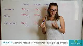 Niemiecki dla opiekunek lekcja 71  Odmiana rodzajników nieokreślonych przez przypadki [upl. by Jessee]