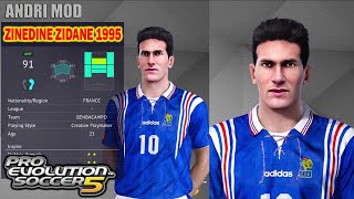 PES 2021  FREE DOWNLOAD FACE YOUNG ZINEDINE ZIDANE 1995 [upl. by Udela]