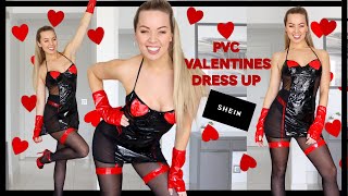 Valentines Day PVC SHEIN DRESS Review [upl. by Ranie]