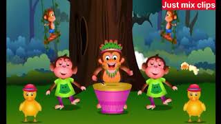 5 Pyare Bandar cartoon video for kids [upl. by Dacy]