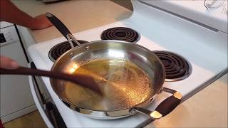 Making a stainless steel pan nonstick [upl. by Eillah]