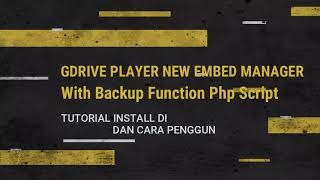 GDrive Player  New Embed Manager With Backup Function Php Script [upl. by Tini]