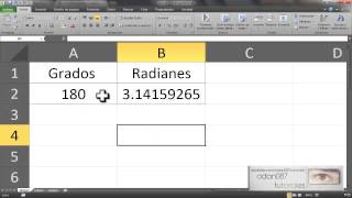 Excel convertir grados a radianes [upl. by Aihseken]