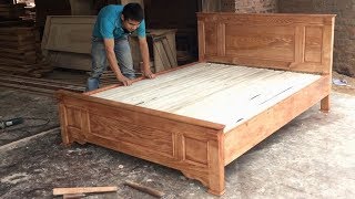 Amazing Techniques Carpenters Woodworking Skills Easy  How To Building And Assembly A Bed [upl. by Hamlani]