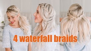 Four GORGEOUS waterfall braids  Wedding hairstyles  Twist Me Pretty [upl. by Ross]