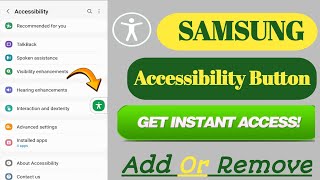 How To Remove Accessibility Button in SamsungHow To Off Accessibility Button Samsunghindiudru [upl. by Boyse]