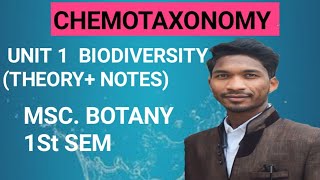 CHEMOTAXONOMY unit 1 biodiversity theorynotes msc botany 1 semester [upl. by Rocher]