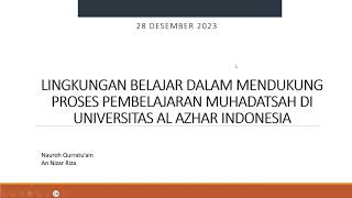 MUNASBA VI 28Des2023 Lingkungan Belajar dalam Mendukung Proses Pembelajaranan Muhadatsah di UAI [upl. by Pacien923]