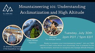 Mountaineering 101 High Altitude amp Acclimatization  CTSS Webinar [upl. by Loggia]