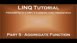 Part 5 Aggregate function in LINQ [upl. by Atrice]