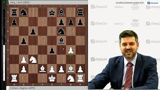 Peter Svidler analyses Carlsen vs Ding Liren Norway Chess 2019 [upl. by Nalac479]