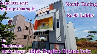 4 bhk Duplex House for sale in Kundrathur Metha Nagar Ct7200520085houseforsaleinchennahome4bhk [upl. by Oak]