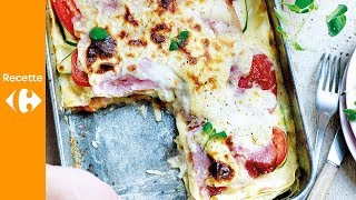 Lasagne jambon courgettes tomates et mozzarella [upl. by Lavinia]