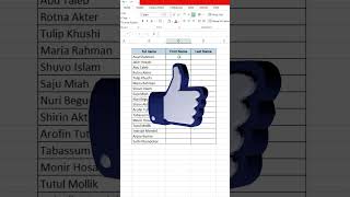 Separate First Name amp Last Name in MS Excel shorts excel exceltips msexcel [upl. by Yessak]