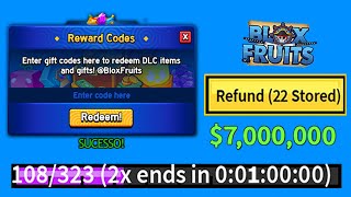 NOVO CÓDIGO DE 1 HORAS EXP  25 CÓDIGOS DE 2X XP BELI E RESET NO BLOX FRUITS 2024  blox fruit codes [upl. by Robina]