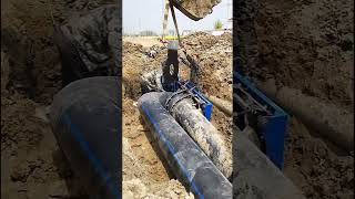 Worker connecting pvc water pipe together with heating tool [upl. by Yelrebmyk]