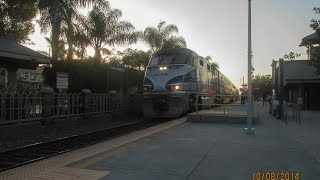 Railfanning Carlsbad Village Station Amtrak BNSF Surfliner 81014 [upl. by Iztim406]