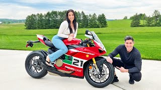 My Girlfriend Bought a 2023 Ducati Panigale V2 Bayliss [upl. by Aratihc]