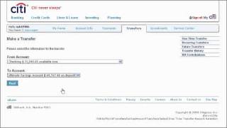 Citi QuickTake Demo How to Make a Transfer Between Accounts using Citibank Online [upl. by Lemert]