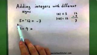 Basic Math  Add integers with different signs [upl. by Eninnej]