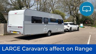 EV towing LARGE caravan  range and charging on campsite [upl. by Polk]