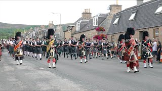 Scotland the Brave as the Massed Pipes and Drums march off after 2022 Dufftown Highland Games [upl. by Gavra]