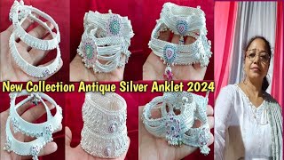 Wow Very New Collection Silver Anklet Designs  2024 Chandi Ki Payal Antique Anklet Designs payal [upl. by Otte]