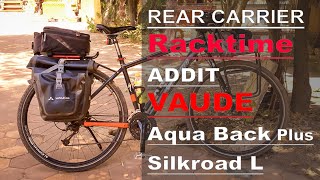 Rear Bicycle Rack System  Racktime Addit amp Vaude Aqua Plus amp Silkroad L [upl. by Yuma22]