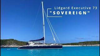 Catamaran For Sale quotSovereignquot  Lidgard Executive 73  Walkthrough with Staley  Part 1 Interior [upl. by Celle]