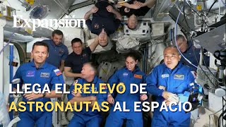 Cuatro astronautas de cuatro nacionalidades diferentes juntos por primera vez en el espacio [upl. by Pantin738]