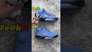 Real Vs Fake University Blue Jordan 5 sneakerhead sneakers viral [upl. by Byrne]