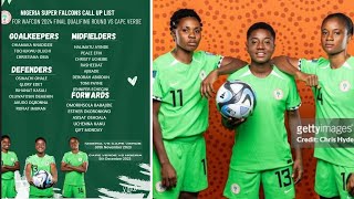 21 Super Falcons selected for Cape Verde WAFCON qualifiers  No Waldrum contract [upl. by Uht]