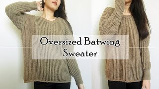 How to Crochet Oversized Batwing Sweater [upl. by Traci]