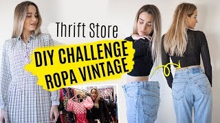 DIY CHALLENGE  Transformando ropa vintage  de segunda mano [upl. by Packer954]