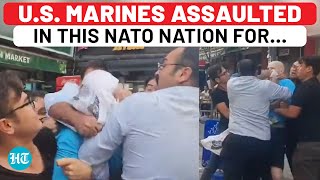 On Camera US Marines Attacked By Mob In NATO Ally Turkey As BidenErdogan Tensions Peak Over Gaza [upl. by Wier466]