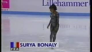 SURYA BONALY 1st time doing her trademark back flip1994 Olympics figure skating exhibition [upl. by Odette]