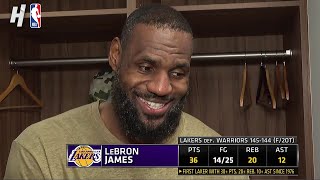 LeBron James Talks WIN vs Warriors Postgame Interview 🎤 [upl. by Nyre]