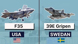 Which is better f 35 or Gripen comparison of US built F35 and SAAB 39E Gripen by Sweden [upl. by Lynea]