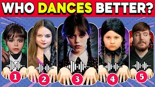 Who Dances Better Wednesday Dance Edition 🖤💃Salish Matter Like Nastya Jenna Ortega Diana Kassie [upl. by Enirol]