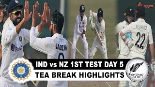 IND vs NZ 1st TEST DAY 5 TEA BREAK HIGHLIGHTS  INDIA vs NEW ZEALAND 1st TEST DAY 5 HIGHLIGHTS [upl. by Arnold524]