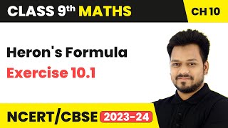 Herons Formula  Exercise 101  Class 9 Maths Chapter 10 [upl. by Lamar]