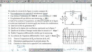 Electricité  Circuit série RLC libreexercice dapplication [upl. by Aoht35]