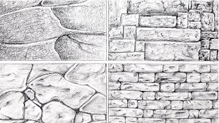 Creating Realistic Rock And Stone Textures With Pencils [upl. by Scully527]