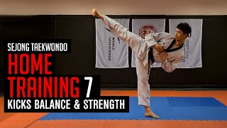 Sejong Taekwondo  HOME TRAINING 7 Kicks Balance amp Strenght [upl. by Hbahsur283]